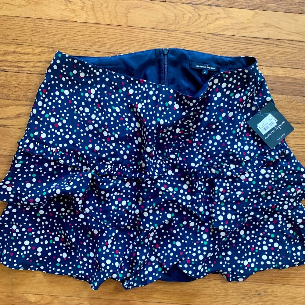 Nanette Lepore Whisked Away Silk Tiered Ruffle Mini Skirt 8 - Picture 2 of 6